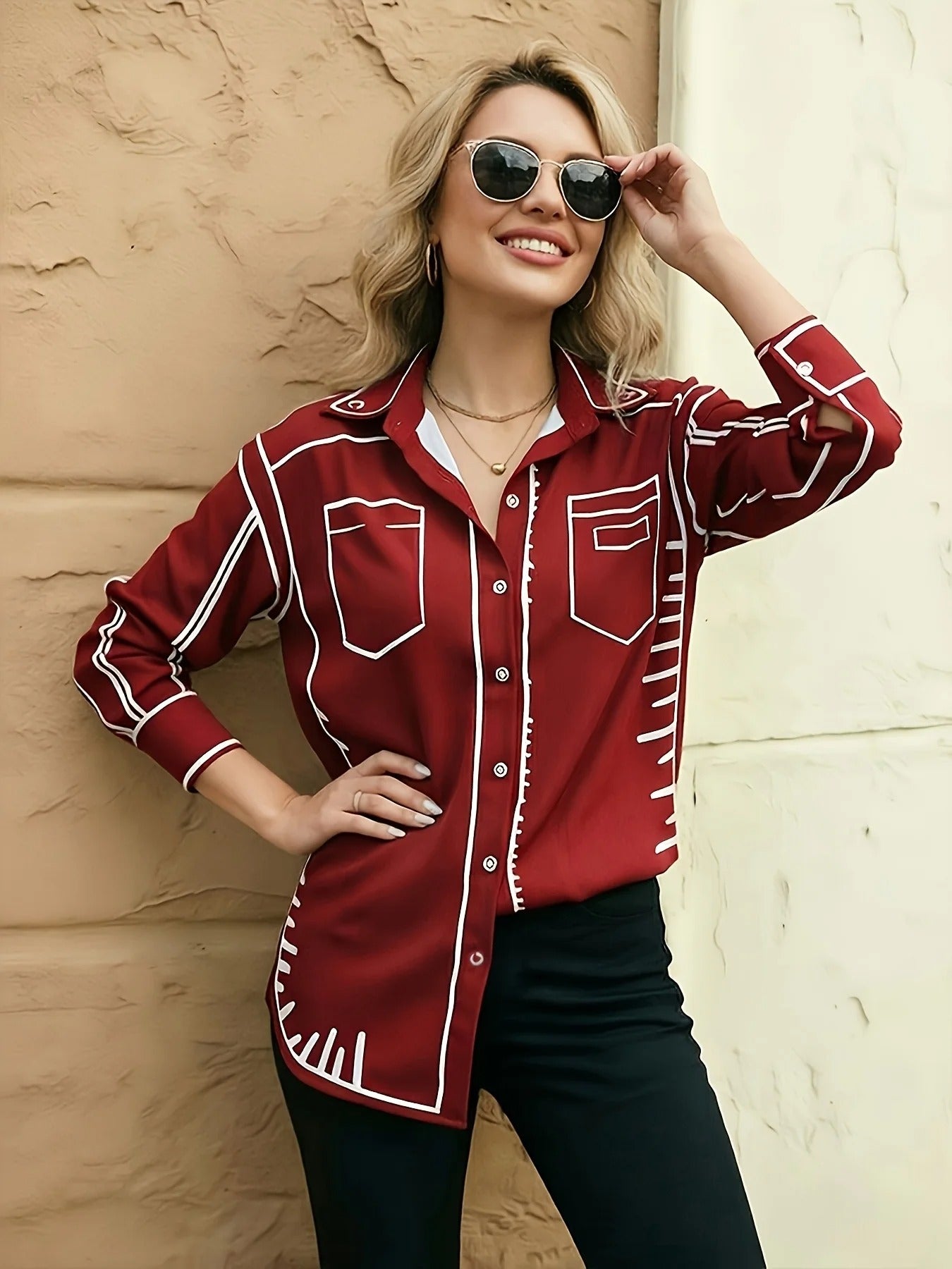 Printed Chic Women’s Blouse