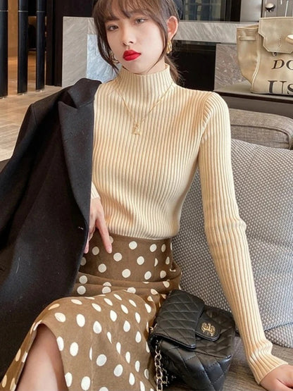 Elegant Turtleneck Knit Pullover