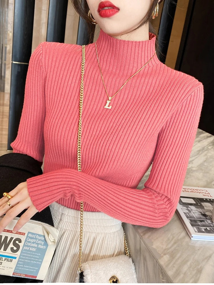 Elegant Turtleneck Knit Pullover