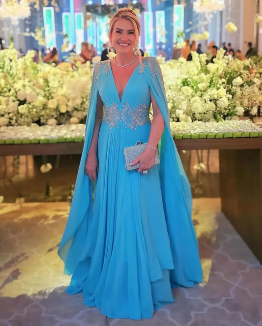 Elegant Cape Evening Gown