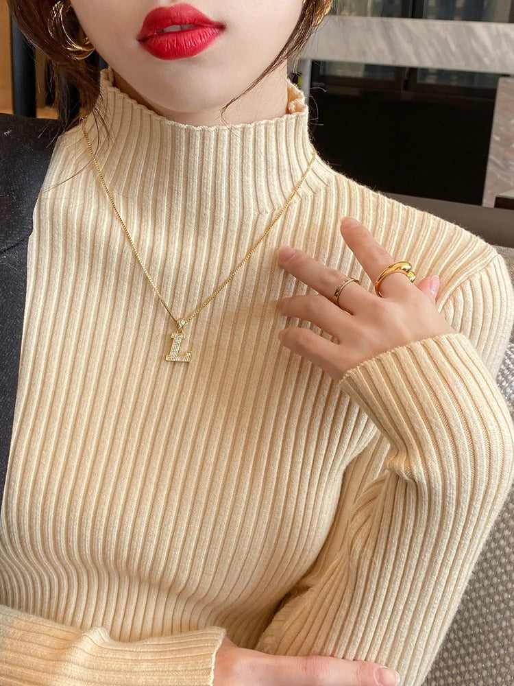 Elegant Turtleneck Knit Pullover