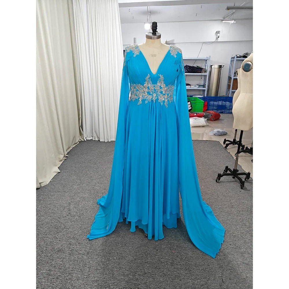 Elegant Cape Evening Gown