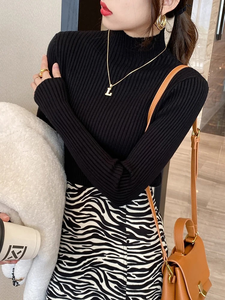 Elegant Turtleneck Knit Pullover