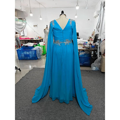 Elegant Cape Evening Gown