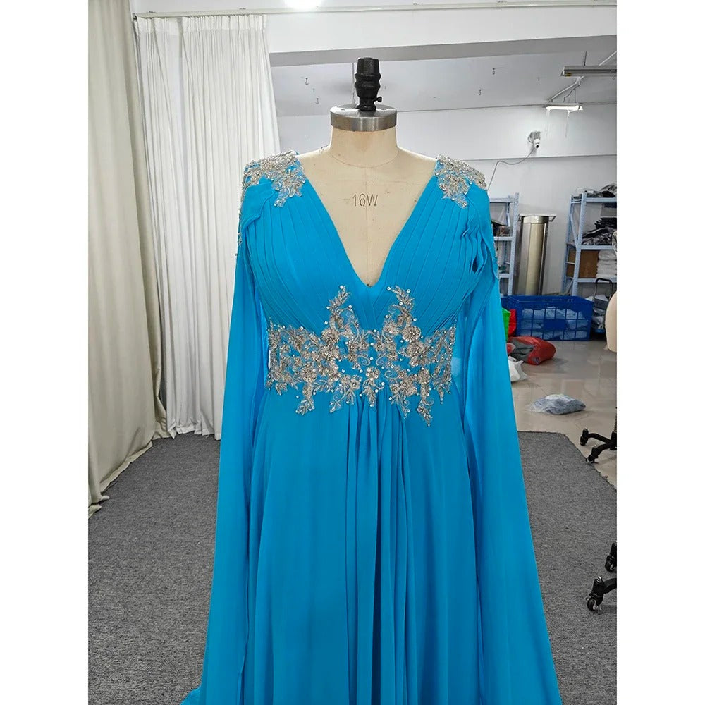 Elegant Cape Evening Gown