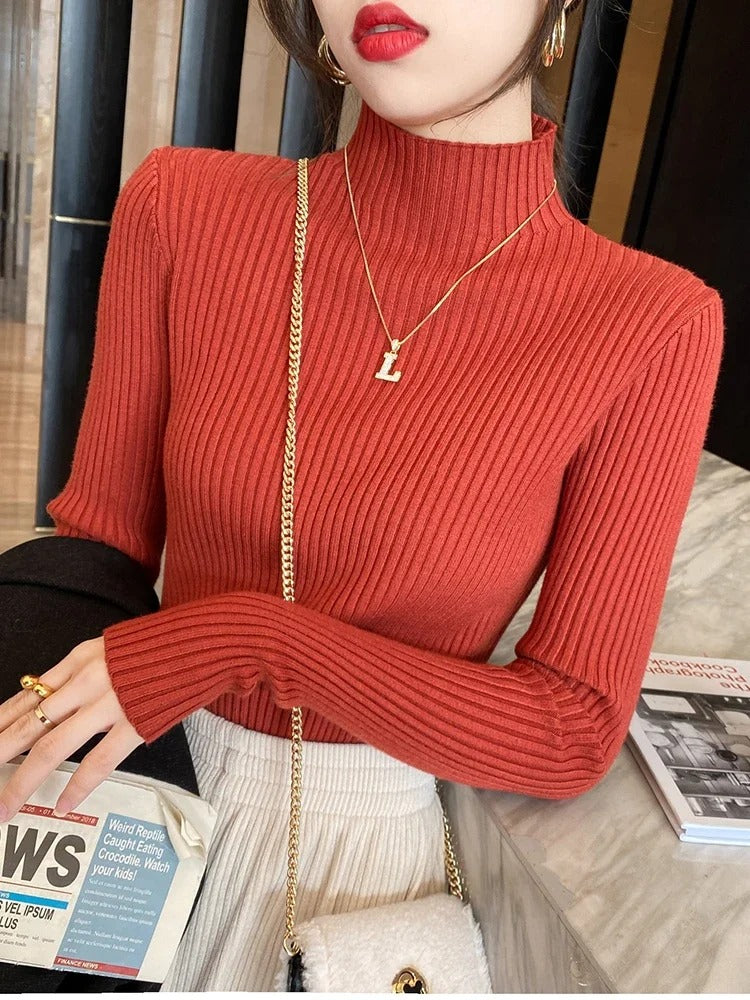 Elegant Turtleneck Knit Pullover