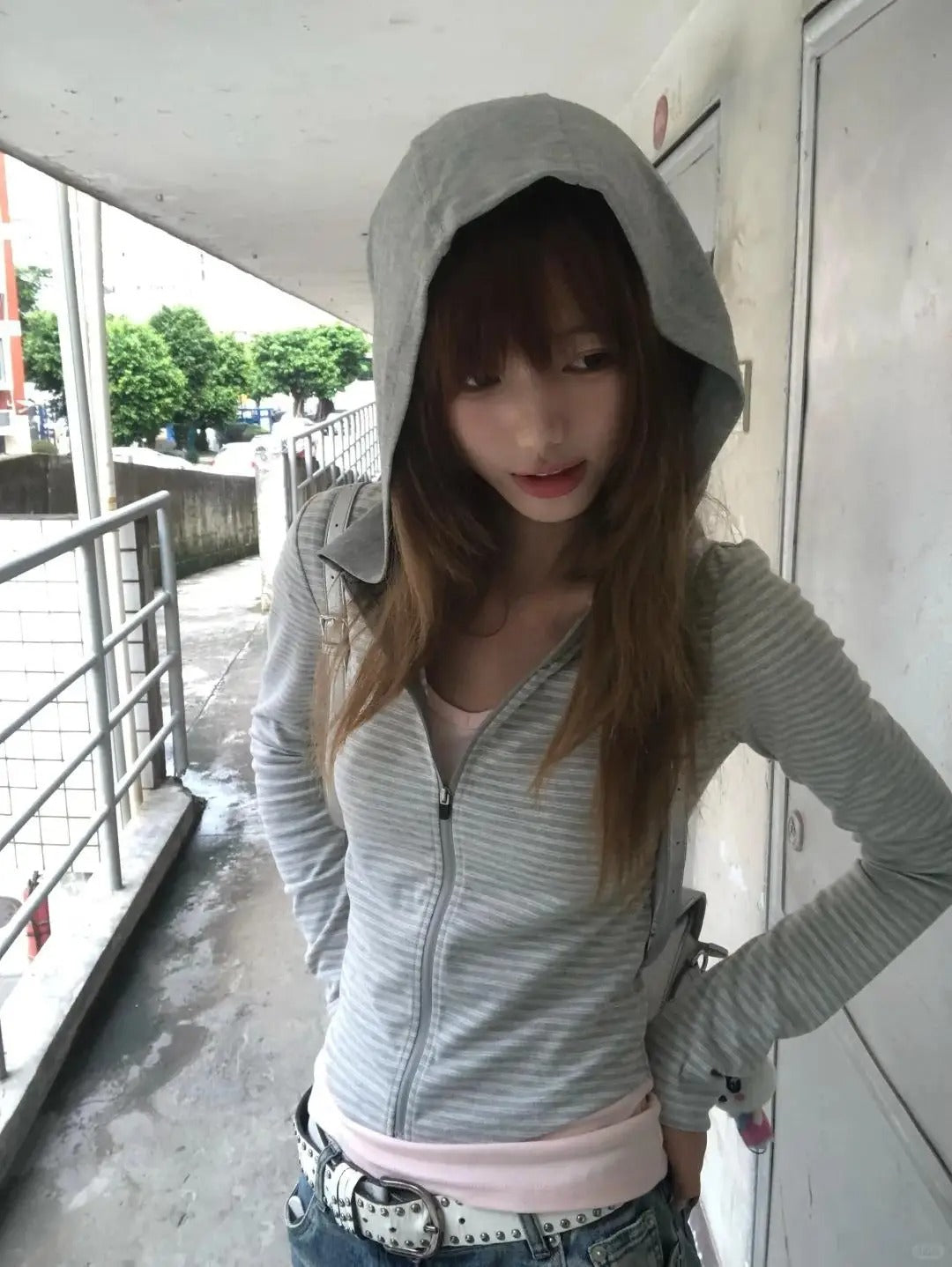 Striped Japanese Streetwear Hoodie