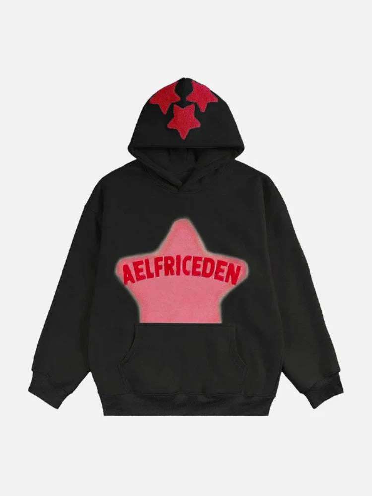 Retro Graffiti Oversized Hoodie